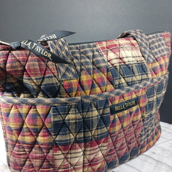 Bella Taylor "Beckham Taylor" Quilted Patchwork Shoulder Bag Black 11x8 Like New - Picture 6 of 14